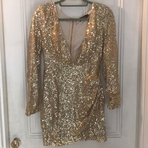 Gold prom or homecoming sequin dress! SZ L